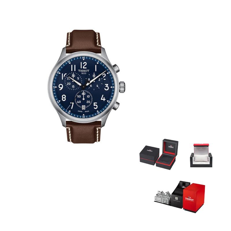 TISSOT CHRONO XL VINTAGE Quartz Movement 100m Water Resistance Men s Watch 45mm Blue Dial Stainless Steel Case T116.617.16.042.00 Blue Dial