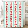 Floral Striped Shower Curtain Soft Fabric Waterproof Bath Decor For Home Bathroom Red Floral Print 72 X 84 Inches (69 Inches) Li