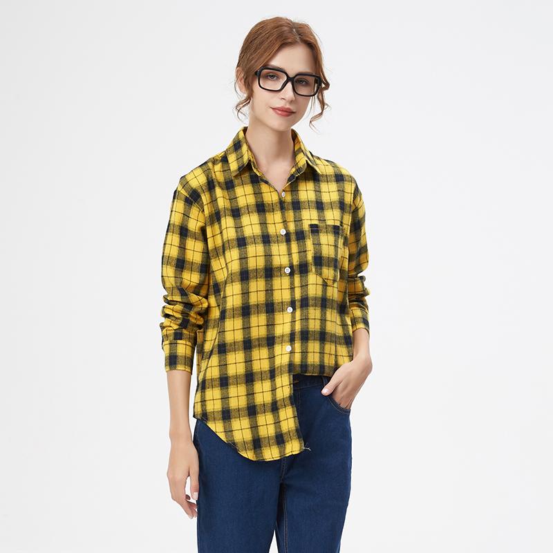 Camisa de Franela a Cuadros Fresca para Mujer 2025 Nuevas Blusas y Tops para Mujer Algodón Holgado Manga Larga Camisas Casuales Ropa Fina para Mujer