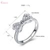 925 Sterling Silver Bowknot Bow Knot Cubic Zirconia Rhinestone Rings For Women Fashion Trendy Wedding Engagement Jewelry