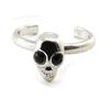Les Trésors De Lily [J1102] - Black Silver 'Skull' Foot Ring