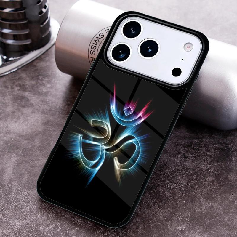 Aum om Namaste symbol floral zen yoga Phone Case For iPhone 17 16 15 14 13 12 11 Pro Max Plus 17Air Soft Silicone Cover