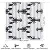 Whimsical Black Lobster Print Shower Curtain For Bathroom Decor White Fabric Waterproof Easy Install Shower Curtain Rings Includ