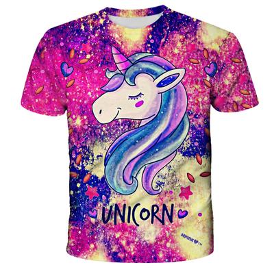 Summer Unicorn Girls Tops T Shirts Baby Girls TShirts Kids Cartoon Tee Children T Shirts For Kids Short Sleeve Girl TShirt
