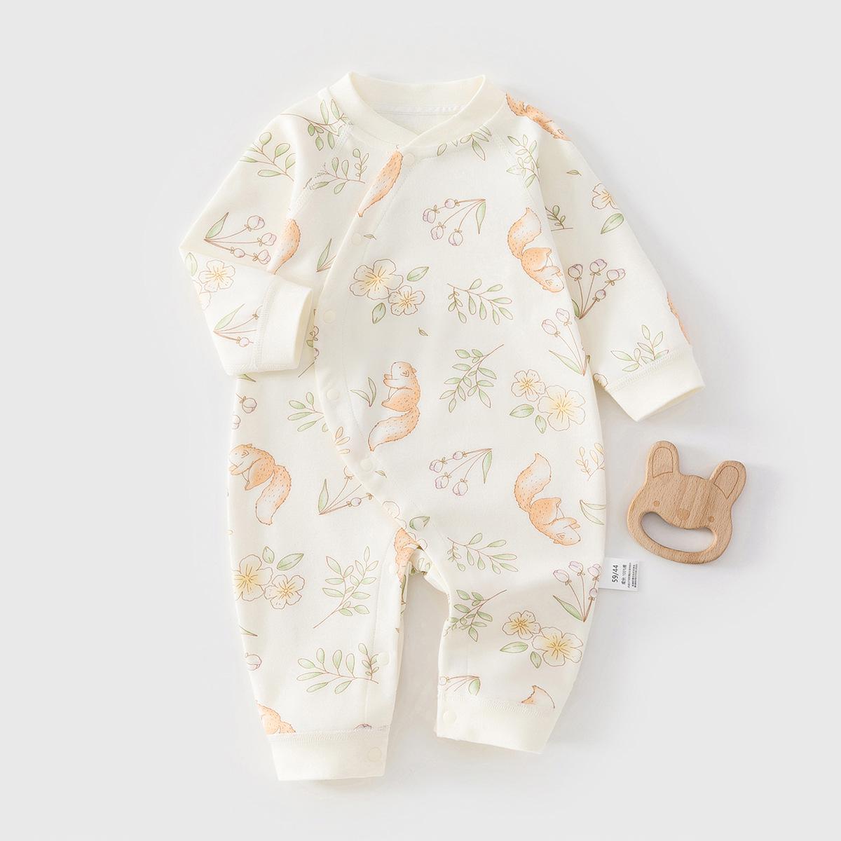 Infant Unisex Cotton Bodysuit: Long Sleeve Romper for Autumn/Winter Size 80