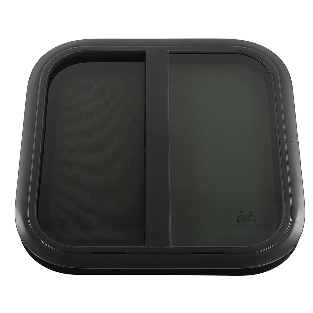 L500 H500mm RV Sliding Window Tempered Glass Anti UV Movable Insect Net Aluminum Alloy Frame for Trailer Marine Camper