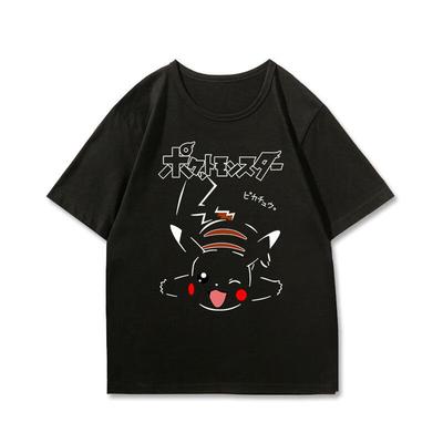 Pokémon Anime Printing Oversized Cotton Tshirt Men and Women Breathable Fashion Leisure Y2K Short Sleeve Summer Tshirt Unisex
