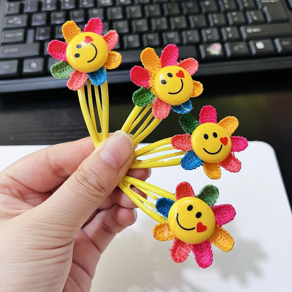 4Pcs Sunflower Water Drop Hair Clips, Colorful Cute Decorative Hair Accessories For Girls