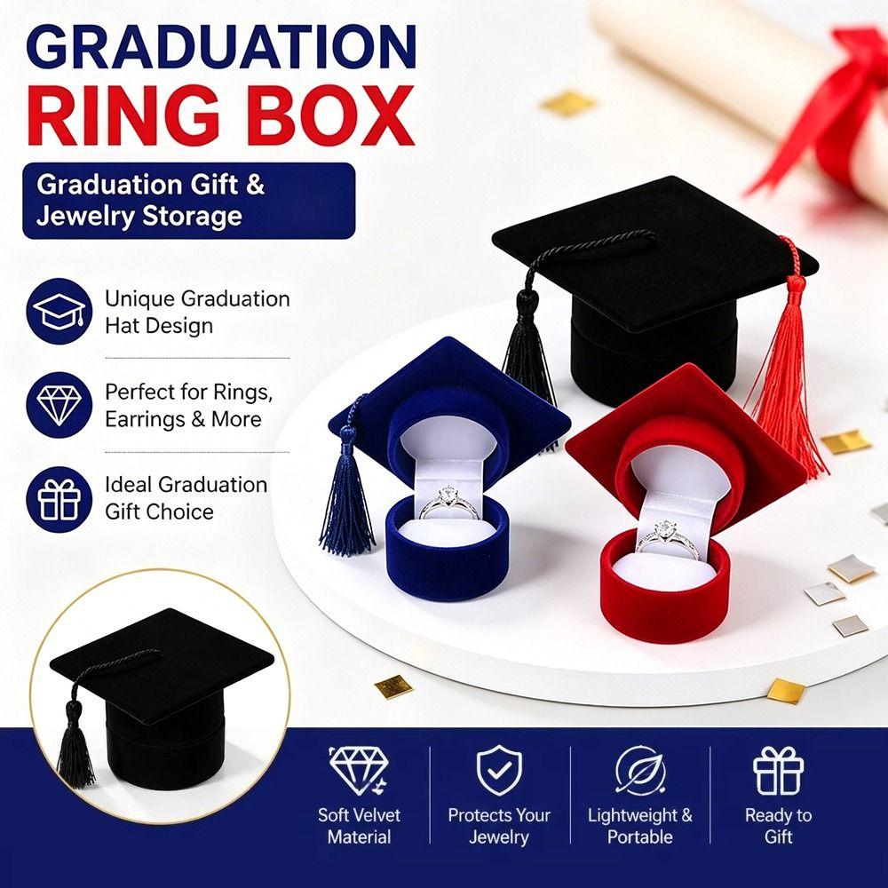 Composites Doctoral Hat Ring Box Earrings Packaging Box  Student Graduation Season