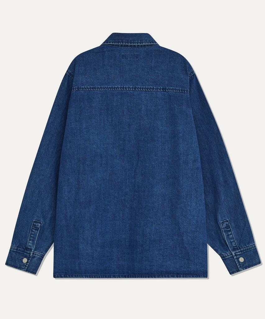 Mayol Logo Embroidered Denim Shirt_Indigo