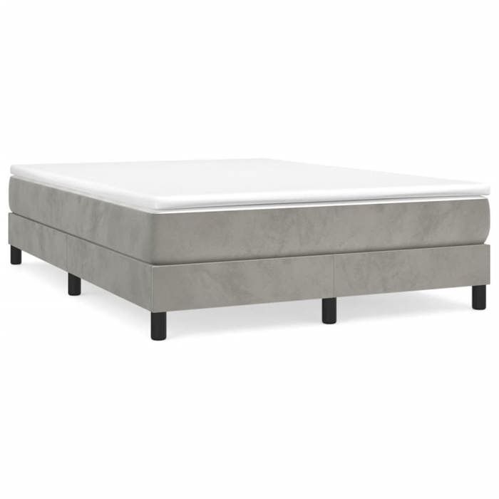 Maison Exclusive - Sommier à lattes de lit et matelas Gris clair 140x200cm Velours
