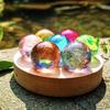 Detachable 7 Colorful Glass Ball LED Wood Stand Crystal Ball Night Lamp  Desk