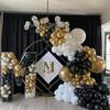 Black White Balloons Arch Metal Gold Confetti Latex Ballon Garland Kit New Year Baby Shower Wedding Graduation Decoration Globos