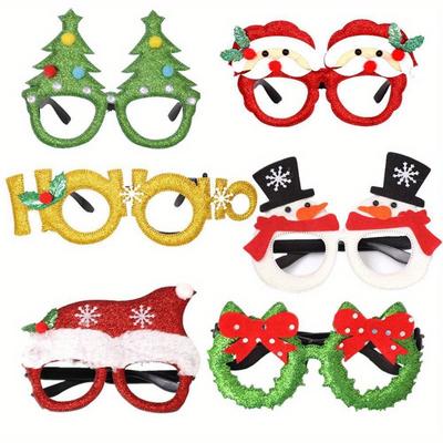 1 pièce Cadeau de Noël Jouets pour Adultes Enfants Lunettes Père Noël Bonhomme de Neige Lunettes de Décoration de Noël