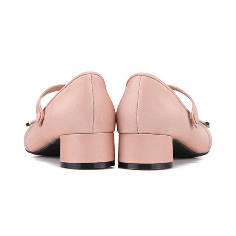 Barbara Leather Round Ribbon Mary Jane Pumps 3.5cm 2colors Bbj116