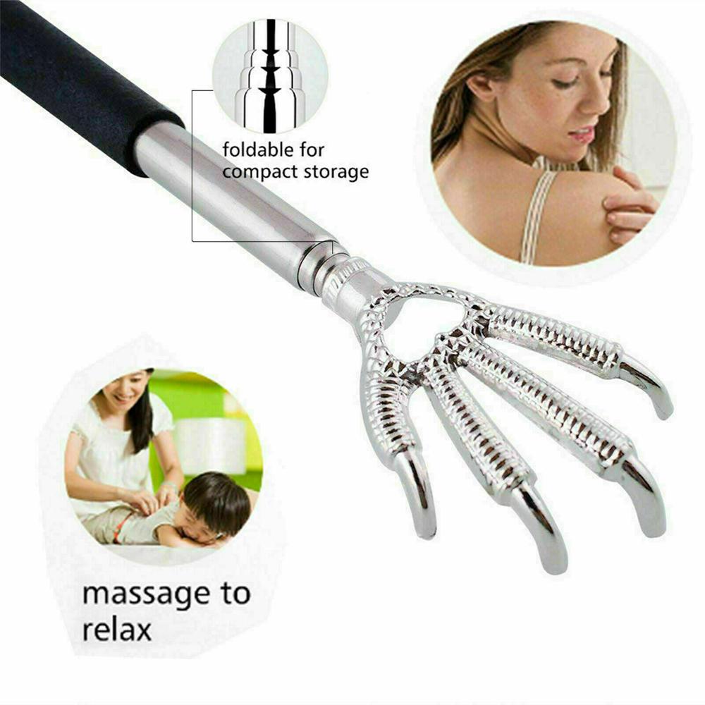 Pdtoweb Stainless Steel Eagle Claw Back Scratcher Extendable Massage Telescopic