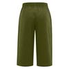 Damen Baumwoll-Leinen Cropped Hose Elastischer Bund Lässig Locker Strand Gerade Tasche Hose