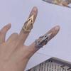 Silber Gold Stachelige Reißzähne Punk Ring Verstellbar Metall Offener Ring Hochwertiger Ring