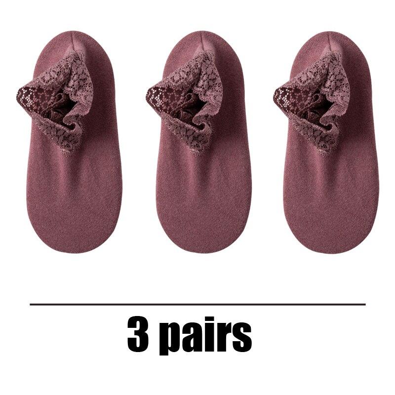 Women's Autumn Winter Thickened Warm Fleece Socks Lace Ankle Socks Non-slip Floor Socks