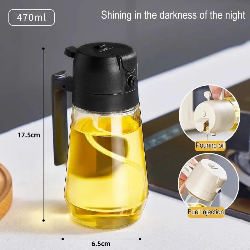 

Новая стеклянная бутылка двойного назначения объемом 470 мл для приготовления барбекю, оливкового масла, распылителя, кухонного уксуса, соевого соуса, распылителя, контейнера для масла чёрный