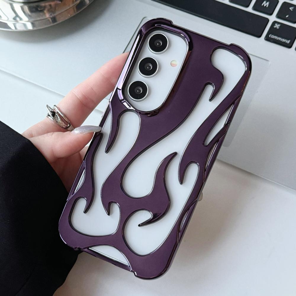 For Samsung Galaxy A54 5G Case Hollow Flame Design Electroplated TPU Phone Cover