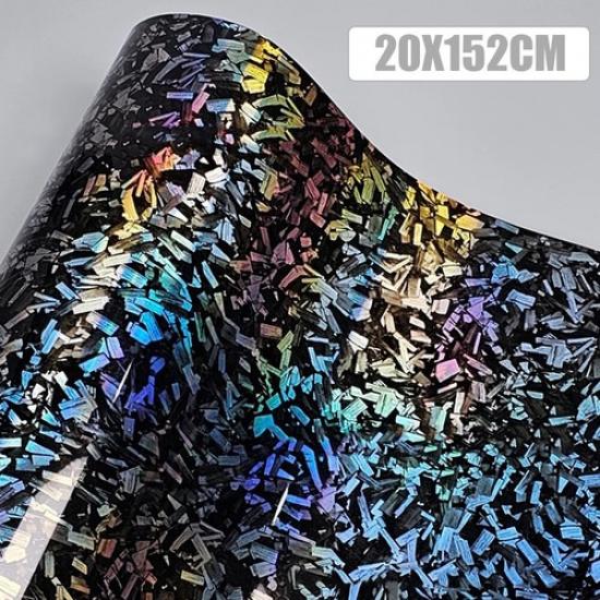20*152cm Glossy Forged Texture Carbon Fiber Wrapping Sticker Waterproof Film