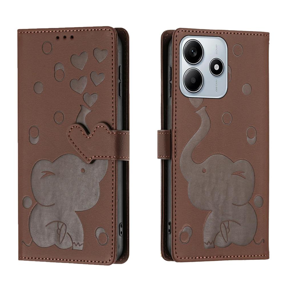 Love Heart Elephant Card Solt Leather Wallet Book Case For Xiaomi Redmi Note 14 Pro 5G 13 12 11 14T 13C 14C Book Cartoon Cover