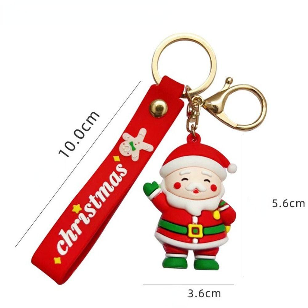 Santa Claus Key Holder 3D Doll Keychain Christmas Series Keychain Car Keys Ring New Year Keychain
