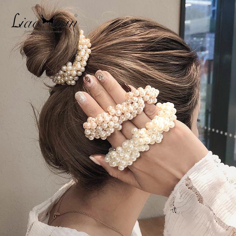 Perlen Haargummi - Blumiges Elastisches Band für Mädchen
