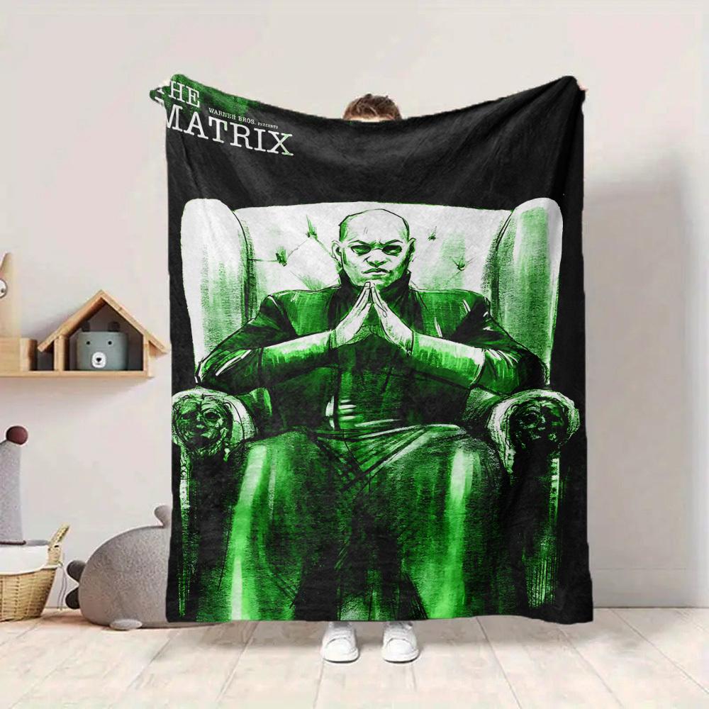1pc The Matrix Flannel Throw Blanket - HD Printed Lightweight Soft Warm All-Season Blanket for Sofa, Bed, Travel, Camping 004