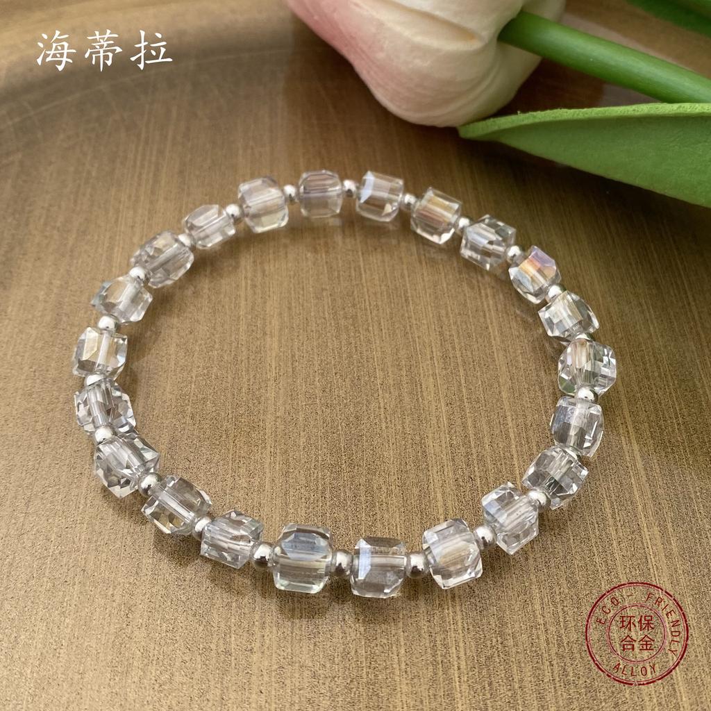 Künstliches geschliffenes Kristallarmband, Zuckerwürfel, funkelnder Kristall, klein, frisch, weiblich, hochwertig, Paargeschenk