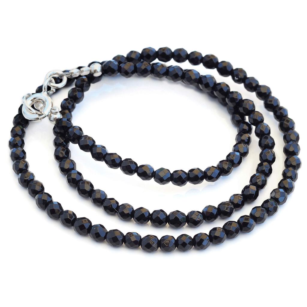 Name Accessories Necklace Choker [2PIECES] pe1511-Onyx-45 [Brand (Onyx - 45cm)]