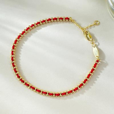 Fashion Trend Red Rope Bracelet for Women, Lucky Transfer Jewelry, Creative Niche Design Bracelet Bangle