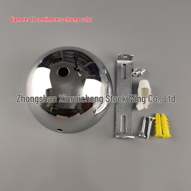 Hemispherical Black and White Pendant Light Base with Arc-Shaped Ceiling Plate