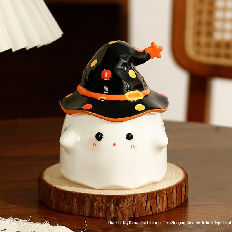 Spooky Ghost Ceramic Halloween Mug – Quirky Souvenir Cup 301-400ml