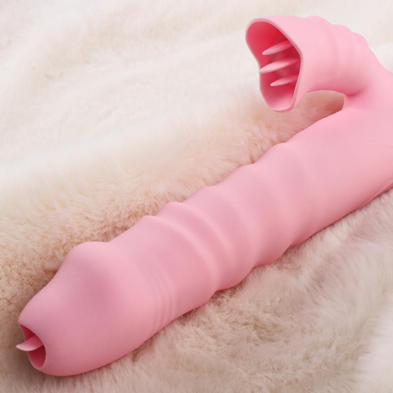 G-spot Vibrator Tongue Licking Telescopic Vaginal Massagers Licking Clitoris G-spot Stimulation Masturbate Dildo SexToy for Women