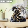 1 pz Scultura Drago in Acrilico Stile Arte Nordica con Base per Arredamento Casa Camera da Letto, Decorazione Multifunzionale per Stanza