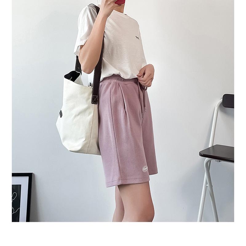 2025 Lato Damskie Szorty Casual o Średniej Długości z Wysokim Stanem i Szerokimi Nogawkami