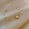 Korean Geometric Zircon Bracelet For Women Fashion Circle Butterfly Charm Titanium Steel Chain Bangle Girl Elegant Party Jewelry