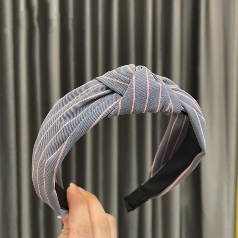 Mode Dam- och Flickrandigt Hårband med Mittknut för Damers Dagliga Casual Hårbyglar Accessoar