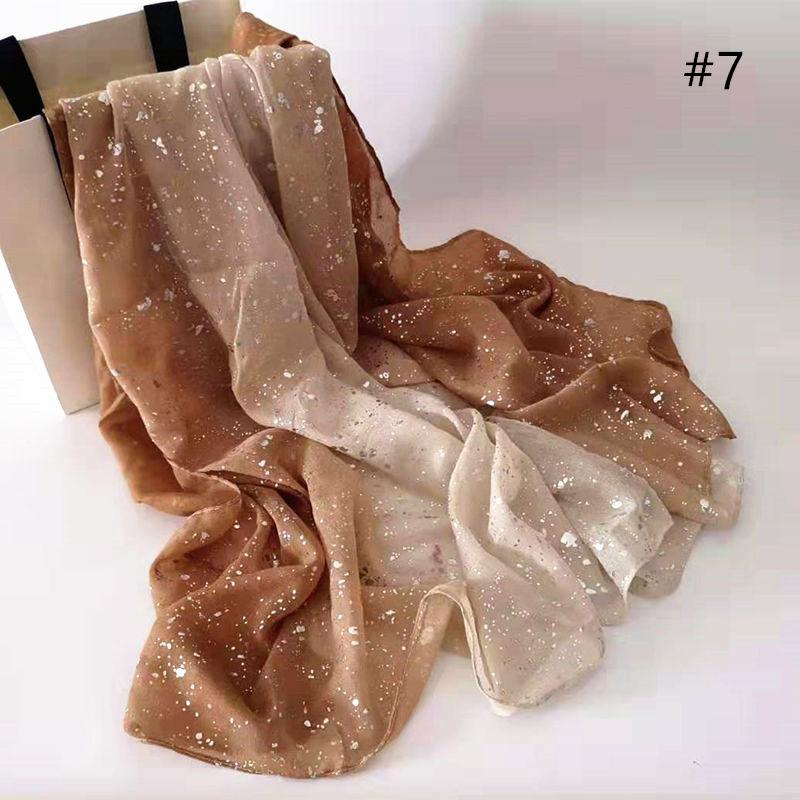 Fashion Lurex Glitter Ombre Viscose Shawl Scarf Women High Quality Shimmer Neckerchief Autumn Winter Foulard Muslim Hijab Sjaal