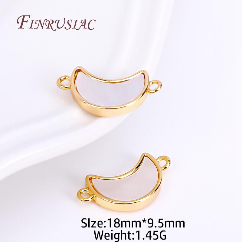 Wholesale Connector Charms DIY Accessories 18K Real Gold Plated Shell Geometry Design Connector Pendants For Necklace Making