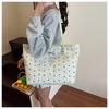 Summer large-capacity shoulder bag bow casual shoulder bag trendy student class commuting tote bag
