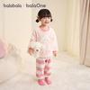 Balabala Kids' 2025 Winter Half-Velvet Pajama Set