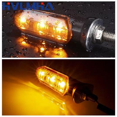 LED Motorcycle Turn Signals Lights 12V Flasher Amber Flashing Light Blinker Waterproof Signal Lamp 8mm Bolt For Honda for Suzuki