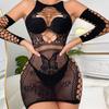 Sexy Lingerie Night Club Erotic Costumes Perspective Temptation Mesh Bodycon Dress Ladies Fashion Short Net Skirt