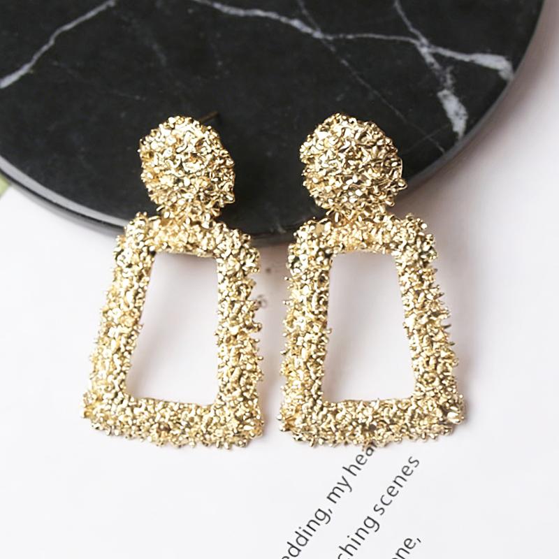 Square Long Hanging Earrings for Women Colorful Enamel Geometric Statement Dangle Earrings Girls Drop Earrings pendientes
