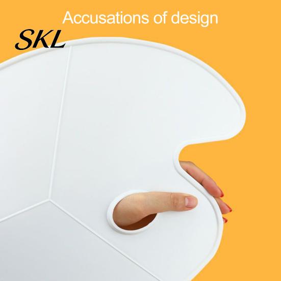Oval Paint Palette with Thumb Hole, Portable Artist Large Mixing Painting Tray for Acrylic Oil Watercolor Multi-section