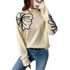 Women Floral Pattern High Neck Pullover Sweater Fashion Autumn Winter New for Women