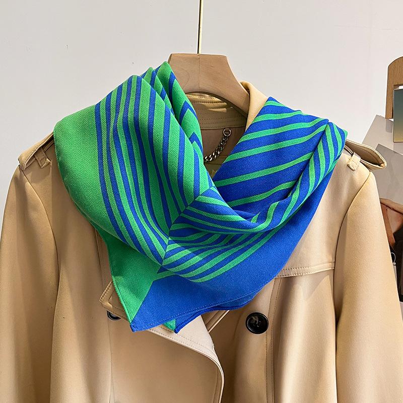 New Women's Scarf Bandana Headband Flowers Vintage Luxury Summer Beach Square Cotton Handkerchief Bohemia Girl Accessories